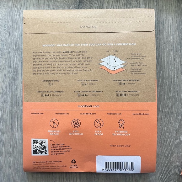 Modibodi Swimwear Reversible Crop Top and Brazilian Brief - Picture 5 of 5